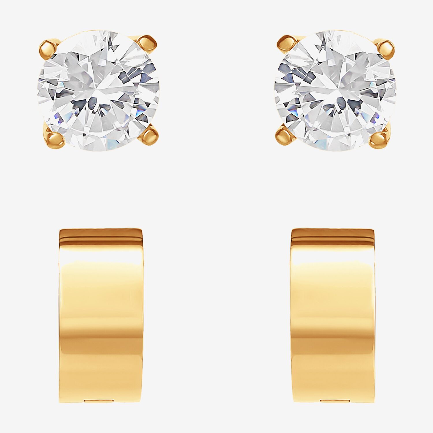 Shaquille O'Neal XLG™ Mens Cubic Zirconia Stainless Steel 2 Pair Earring Set