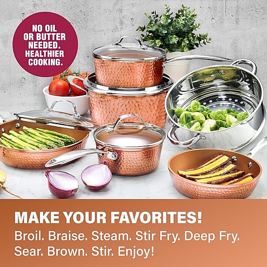 Gotham Steel Hammered Copper 10-pc Nonstick Cookware Set