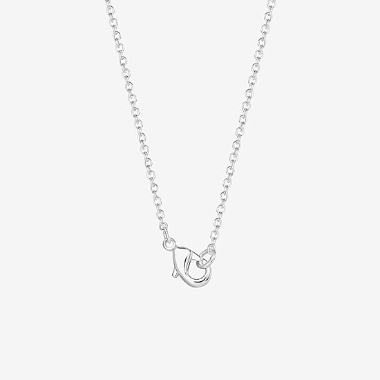 Hello Kitty Womens Red Crystal Pure Silver Over Brass Heart 18 Inch Pendant Necklace