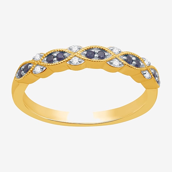 I Said Yes 1/2 CT. T.W. Lab Created Blue Sapphire Sterling Silver or 14K Gold Over Silver Wedding Band