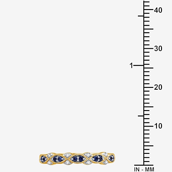 I Said Yes 1/2 CT. T.W. Lab Created Blue Sapphire Sterling Silver or 14K Gold Over Silver Wedding Band