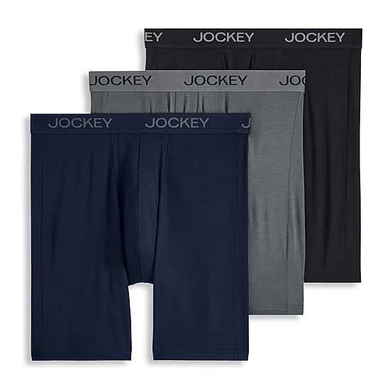 Jockey Chafe Proof Pouch Ultra Soft Modal Long Leg Mens 3 Pack Long Leg Boxer Briefs 3496