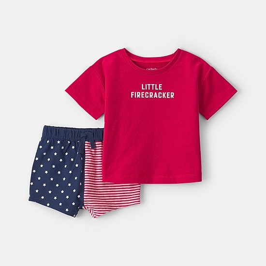 Carter's Little Firecracker Baby Boys Knit 2-pc. Short Set