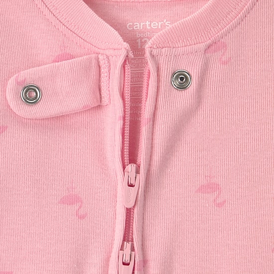 Carter's Baby Girls Footed Round Neck Long Sleeve One Piece Pajama