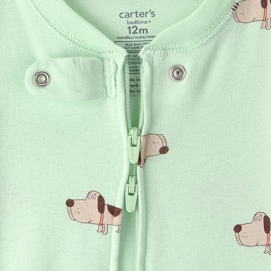 Carter's Baby Boys Footed Round Neck Long Sleeve One Piece Pajama