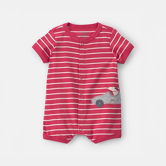 Carter's Baby Boys Short Sleeve Striped Romper