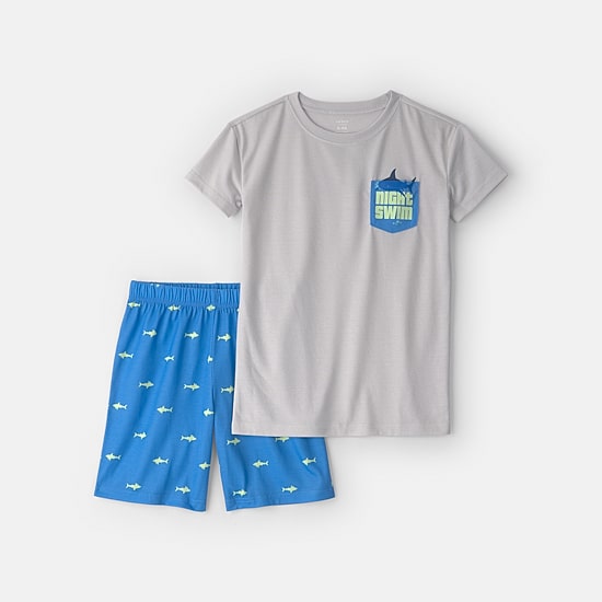 Carter's Little & Big Kid Boys Round Neck Short Sleeve 2-pc. Pajama Set