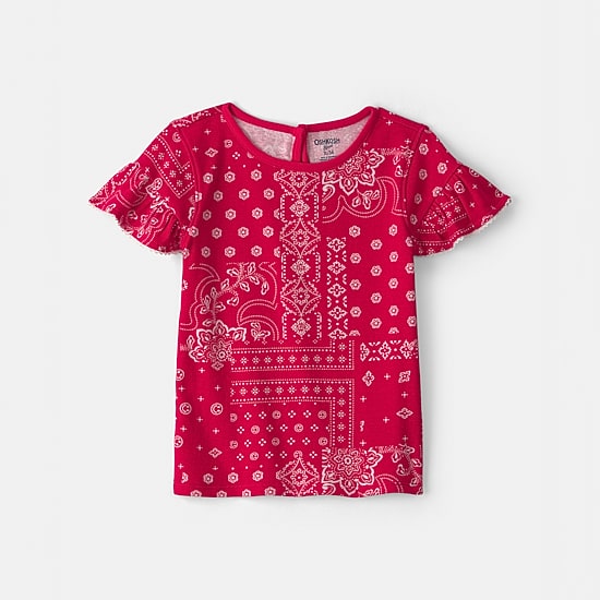 Oshkosh Toddler Girls Round Neck Short Sleeve T-Shirt