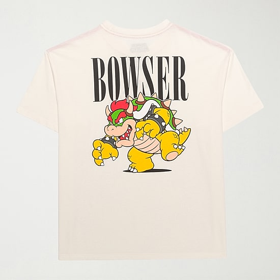 Novelty Mens Crew Neck Short Sleeve Regular Fit Bowser Graphic T-Shirt