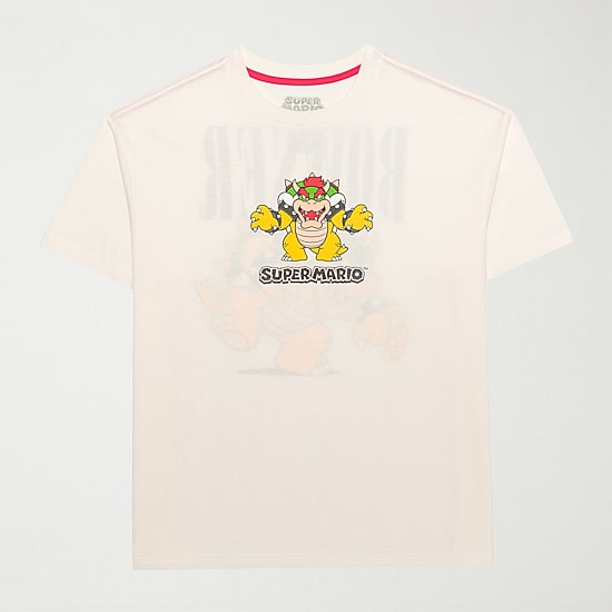 Novelty Mens Crew Neck Short Sleeve Regular Fit Bowser Graphic T-Shirt