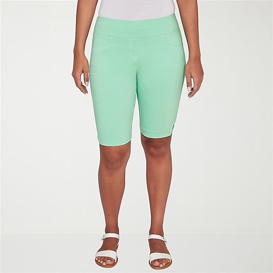 Hearts Of Palm Pull On Womens 11" Mid Rise Bermuda Short