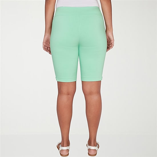 Hearts Of Palm Pull On Womens 11" Mid Rise Bermuda Short