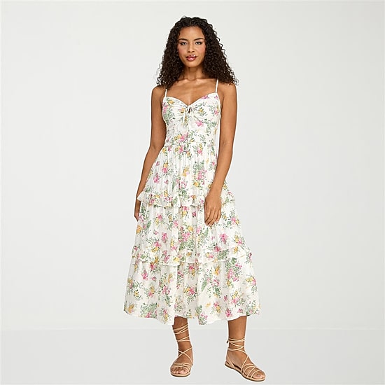 City Triangle Womens Juniors Sweetheart Neck Sleeveless Floral A-Line Dress