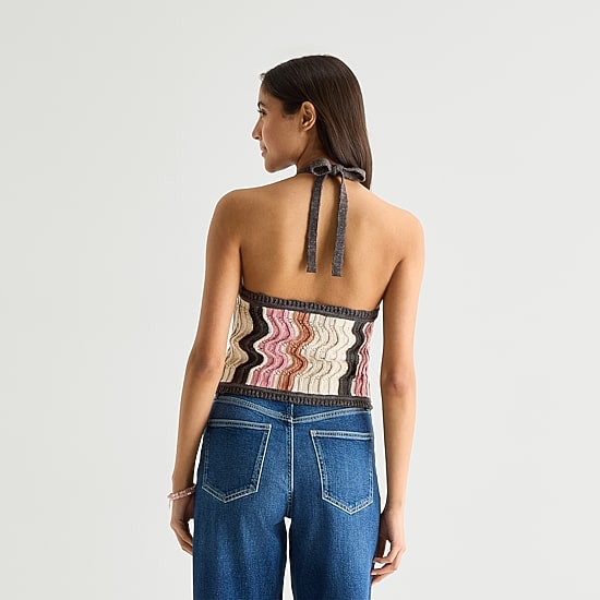 Arizona Womens Juniors Halter Neck Sleeveless Tank Top