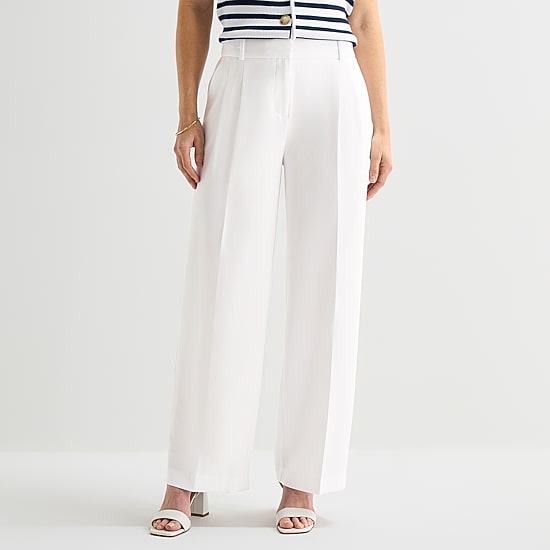 Liz Claiborne Charlotte Womens Wide Leg Mid Rise Trouser