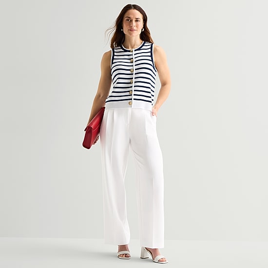 Liz Claiborne Charlotte Womens Wide Leg Mid Rise Trouser