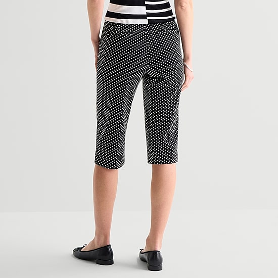Liz Claiborne Lisa Womens Stretch Fabric Straight Mid Rise Capri Pant
