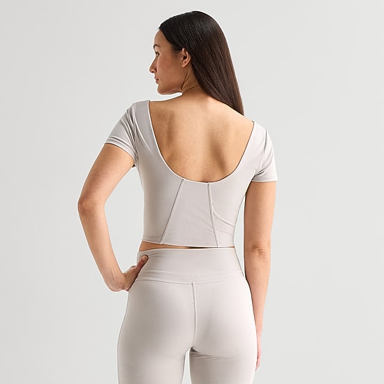 Xersion Womens Round Neck Sleeveless Active Crop Top