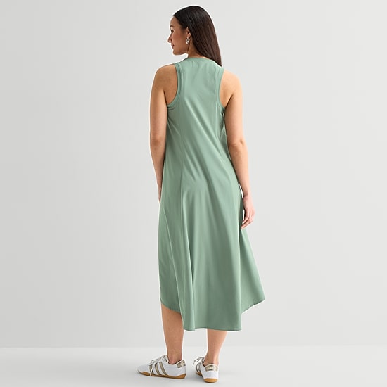 Stylus Easy Tank Womens Crew Neck Sleeveless Maxi Dress