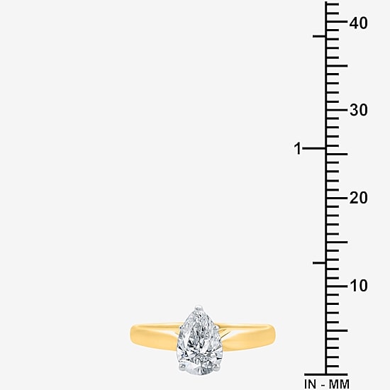 1 CT. Lab-Grown (G / SI2) Diamond Pear Solitaire Engagement Ring in 10K or 14K Gold