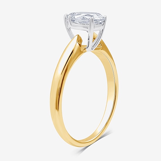1 CT. Lab-Grown (G / SI2) Diamond Pear Solitaire Engagement Ring in 10K or 14K Gold