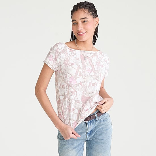 AEROPOSTALE Womens Juniors Boat Neck Short Sleeve T-Shirt