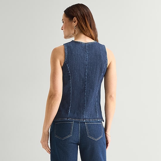 Liz Claiborne Womens Round Neck Sleeveless Vest