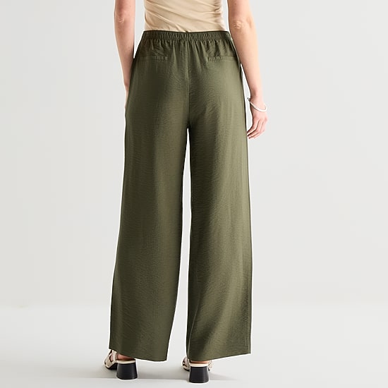 Liz Claiborne Womens Straight Mid Rise Pull-On Pant