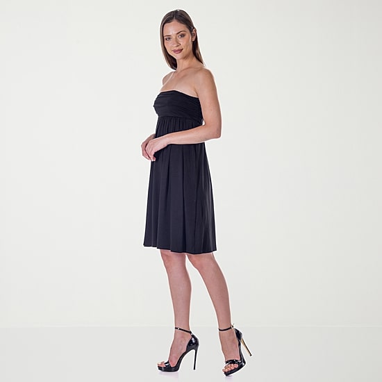 24seven Comfort Apparel Womens Straight Neck Sleeveless Empire Waist Dress