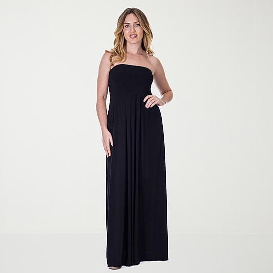 24seven Comfort Apparel Womens Straight Neck Sleeveless A-Line Dress
