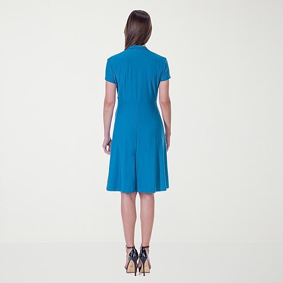 24seven Comfort Apparel Womens Short Sleeve Wrap Dress
