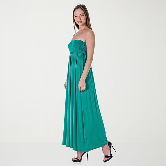 24seven Comfort Apparel Womens Straight Neck Sleeveless Maxi Dress