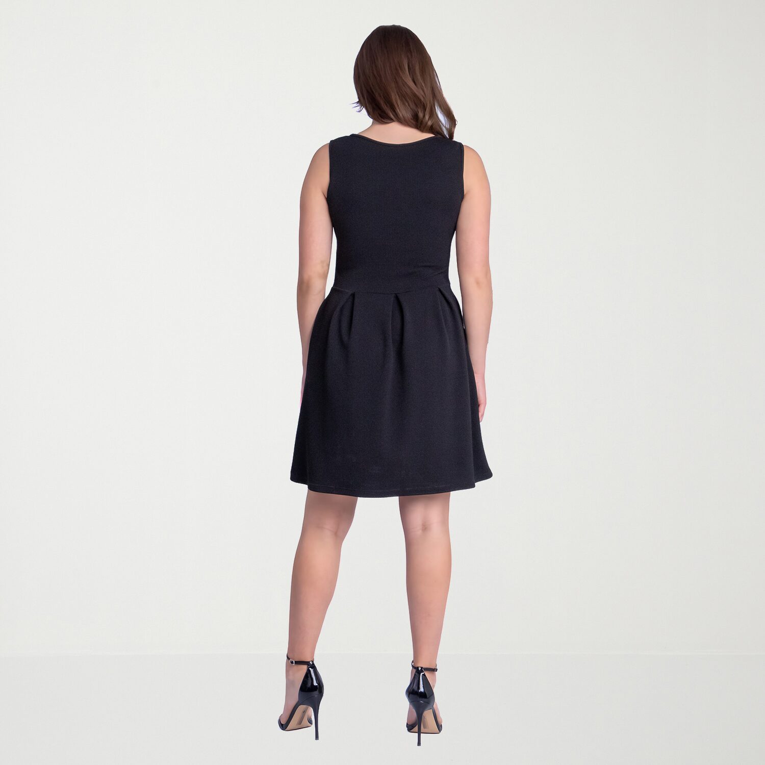 24seven Comfort Apparel Womens Scoop Neck Sleeveless Fit + Flare Dress