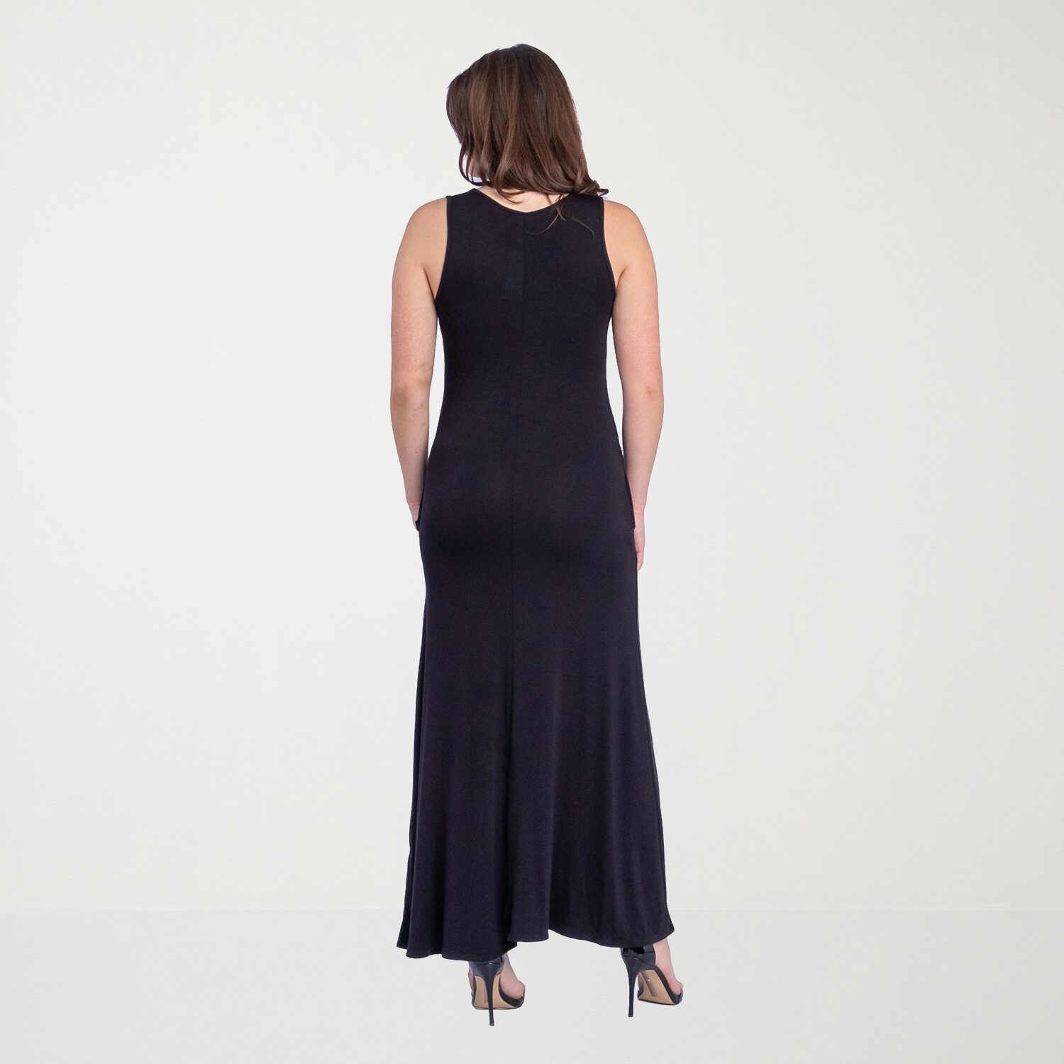 24seven Comfort Apparel Womens Scoop Neck Sleeveless Maxi Dress