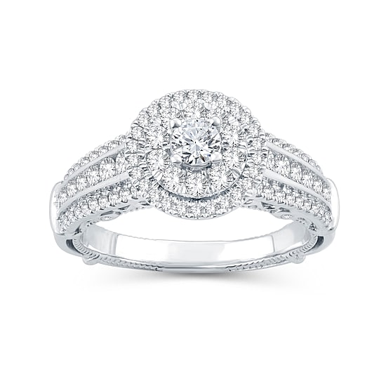 (I-J / I2-I3) Womens 1 CT. T.W. Natural Diamond 10K Gold Round Engagement Ring