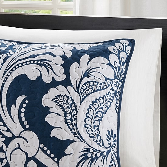 Madison Park Marcella 6-Pc Printed Cotton Quilt Set With Throw Pillows