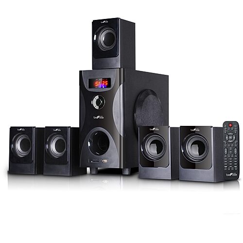 beFree Sound 5.1 Channel Surround Sound Bluetooth Speaker System in Black, One Size, Black