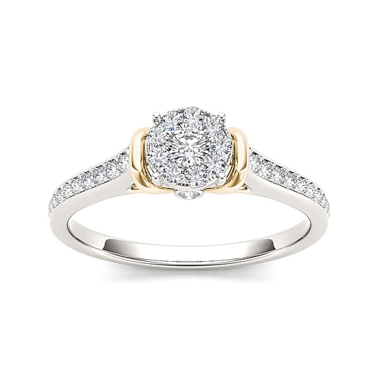 1/3 CT.T.W. Natural Diamond 10K Two-Tone Gold Engagement Ring