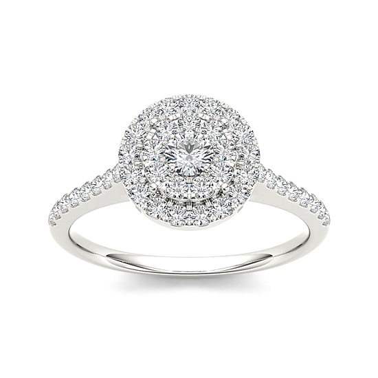 3/4 CT.T.W. Natural Diamond 10K White Gold Engagement Ring