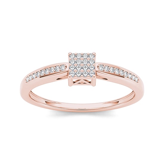 1/6 CT.T.W. Natural Diamond 10K Rose Gold Engagement Ring