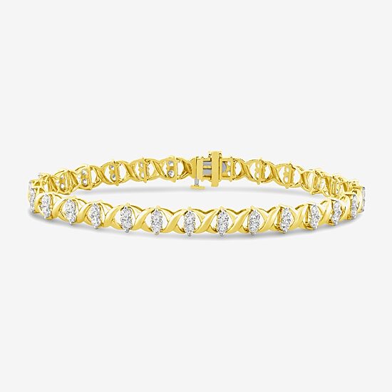 Womens 3 CT. T.W. Lab Grown White Diamond 10K Gold Tennis Bracelet