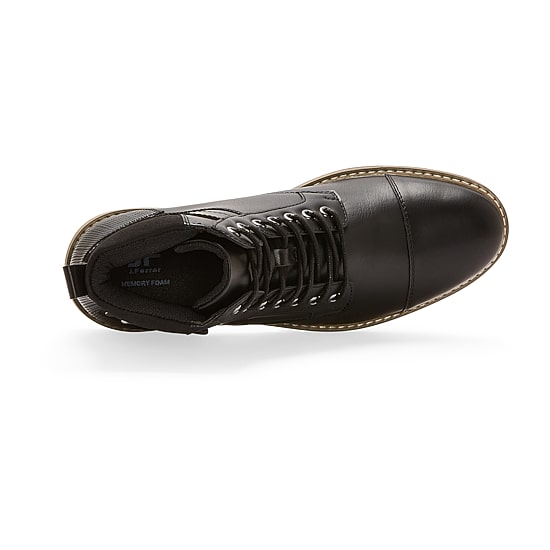 J. Ferrar Mens Slate Block Heel Lace Up Boots, Color: Black - JCPenney
