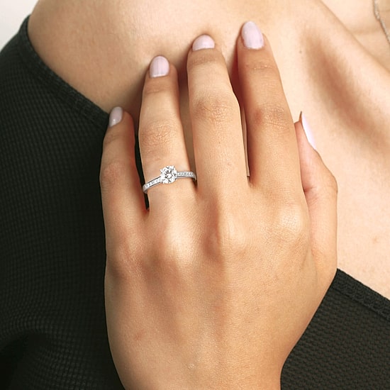 Womens 1 1/4 CT. T.W. Natural White Diamond 14K Gold Round Engagement Ring