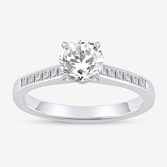 Womens 1 1/4 CT. T.W. Natural White Diamond 14K Gold Round Engagement Ring