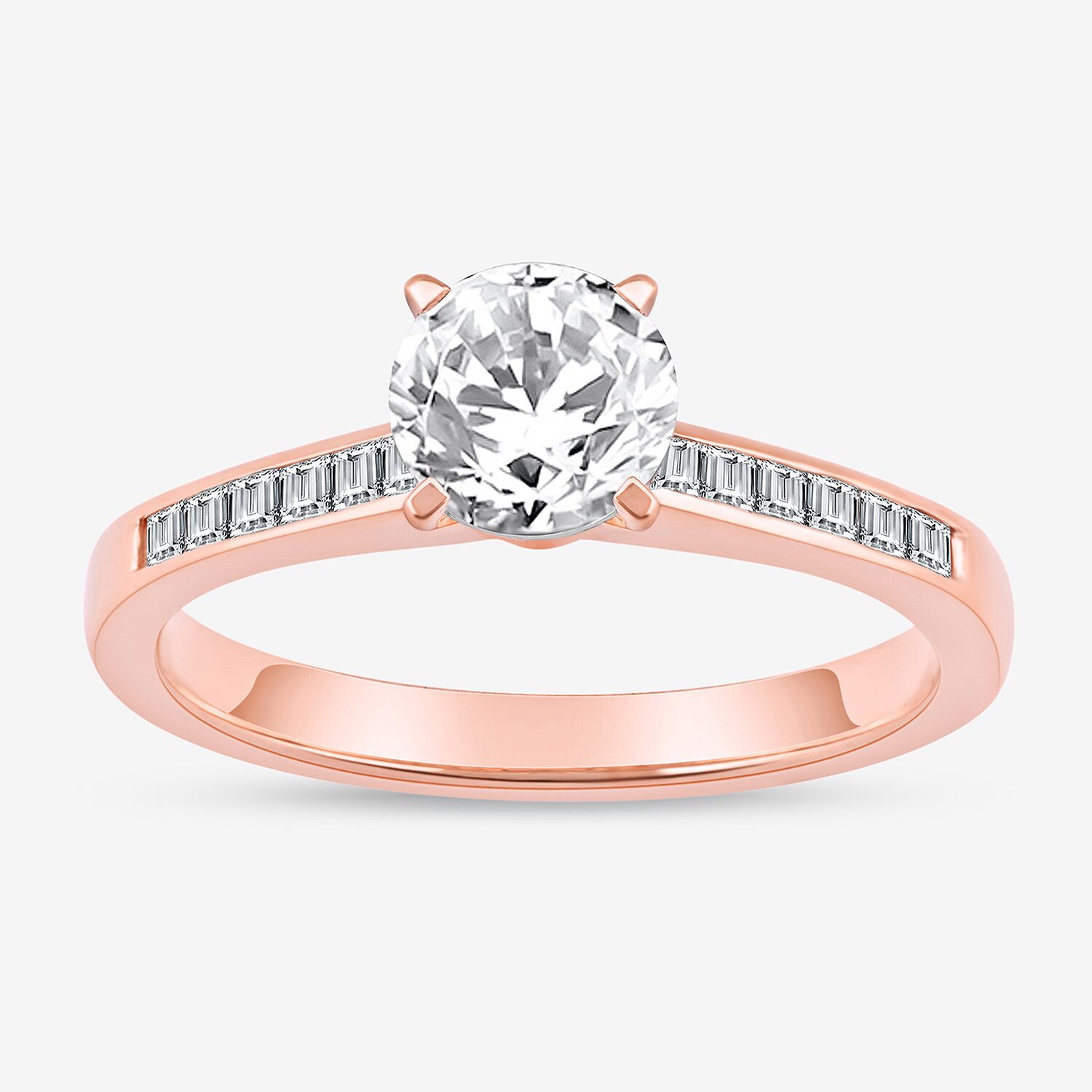 Womens CT. T.W. Natural White Diamond 14K Gold Round Engagement Ring