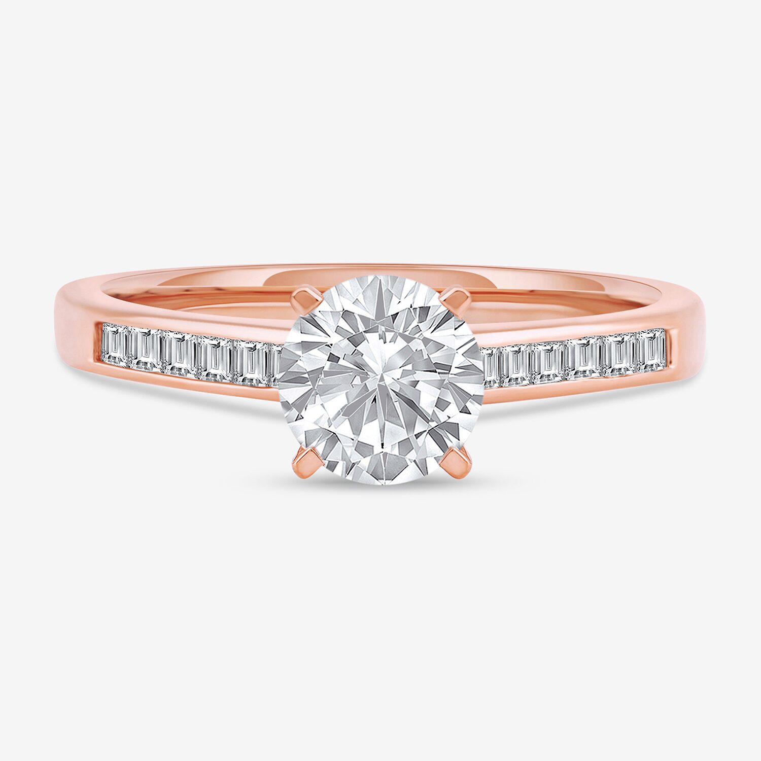 Womens CT. T.W. Natural White Diamond 14K Gold Round Engagement Ring