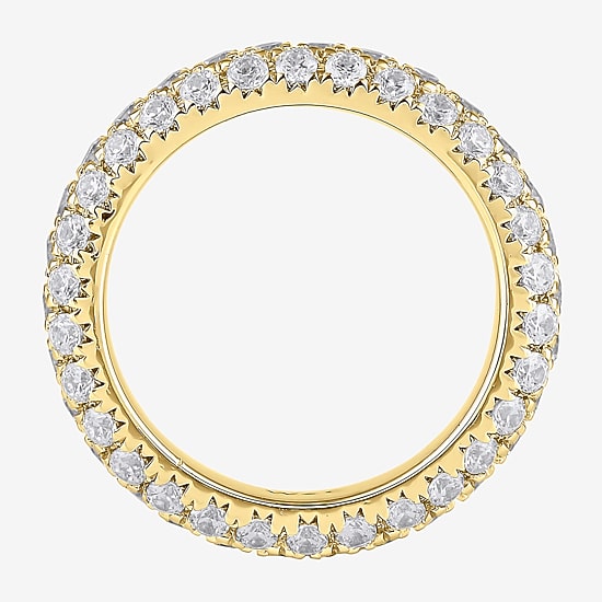 (F / Si2) Womens 6.5MM 3 CT. T.W. Lab Grown White Diamond 10K Gold Eternity Band