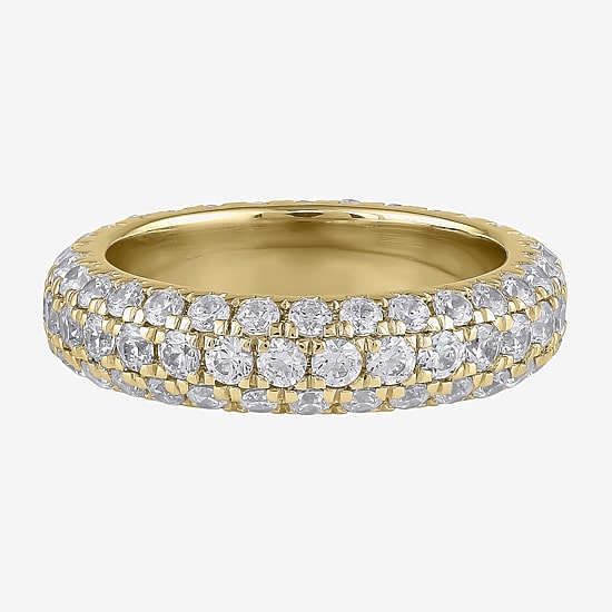 (F / Si2) Womens 6.5MM 3 CT. T.W. Lab Grown White Diamond 10K Gold Eternity Band