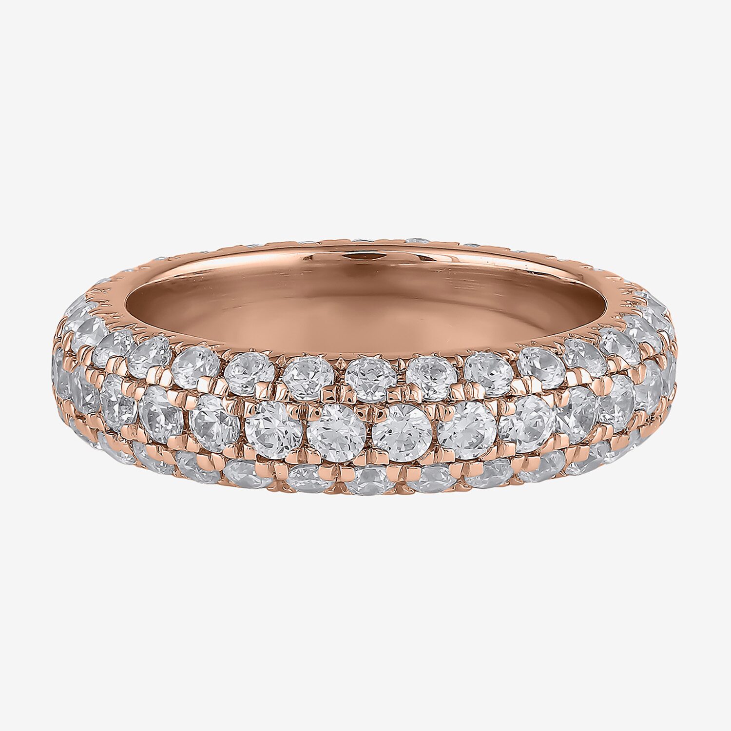 (F / Si2) Womens 6.5MM 3 CT. T.W. Lab Grown White Diamond 10K Gold Eternity Band