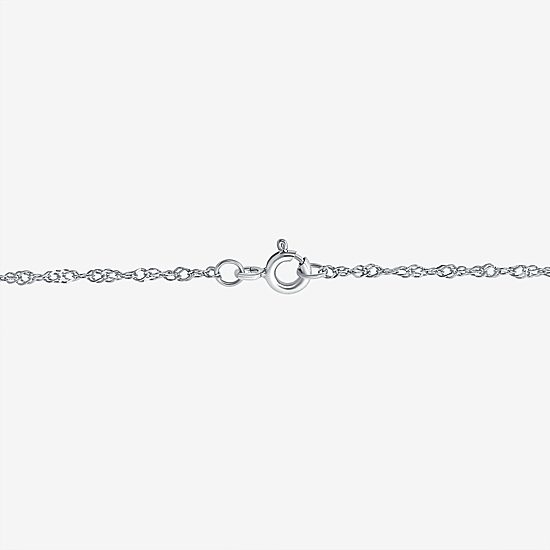 Diamonart "Mom" Womens White Cubic Zirconia Sterling Silver Heart 18 Inch Pendant Necklace